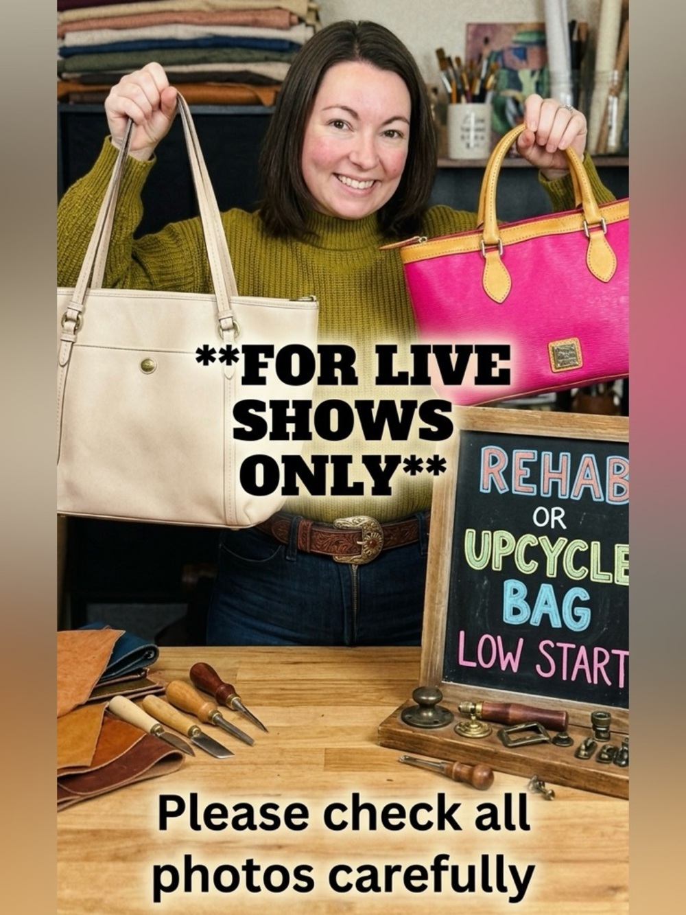 LIVE SHOW ONLY: Coach Peyton Saffiano Leather Pocket Tote Rehab - LOW START